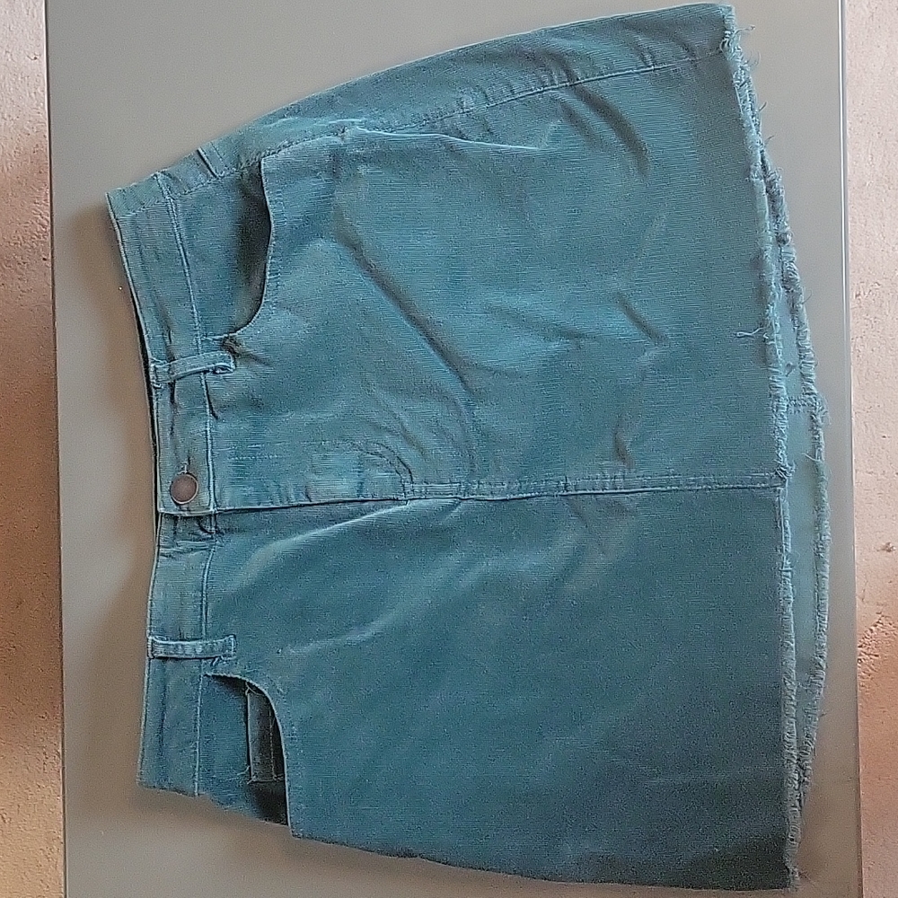 Green Forever 21 Mini Short Courdoroy Skirt Size S Small Juniors EUC